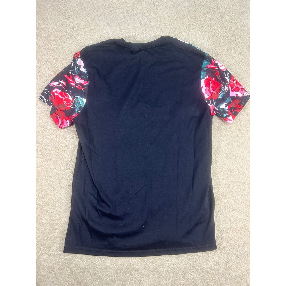 GUESS Mens Black Floral Print Short Sleeve T Shirt LA Style Size Medium - Picture 6 of 7